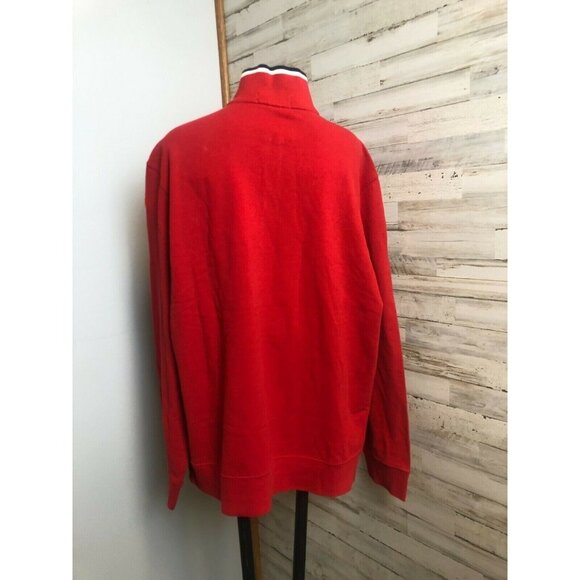 Polo Ralph Lauren Red 1/4 Zip Pullover Sweater XL Cotton Mens Casual Wear - Picture 5 of 6